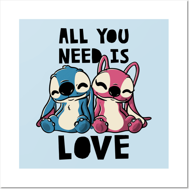 All You Need Is Love Cute Lover Gift Wall Art by eduely